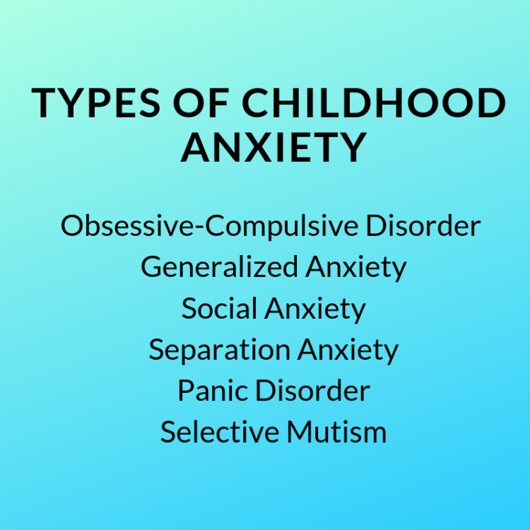 Types of childhood anxiety